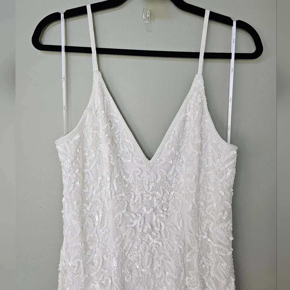 Lulus Everlasting Passion White Sequin Beaded Backless Maxi Wedding Dress - Picture 9 of 16